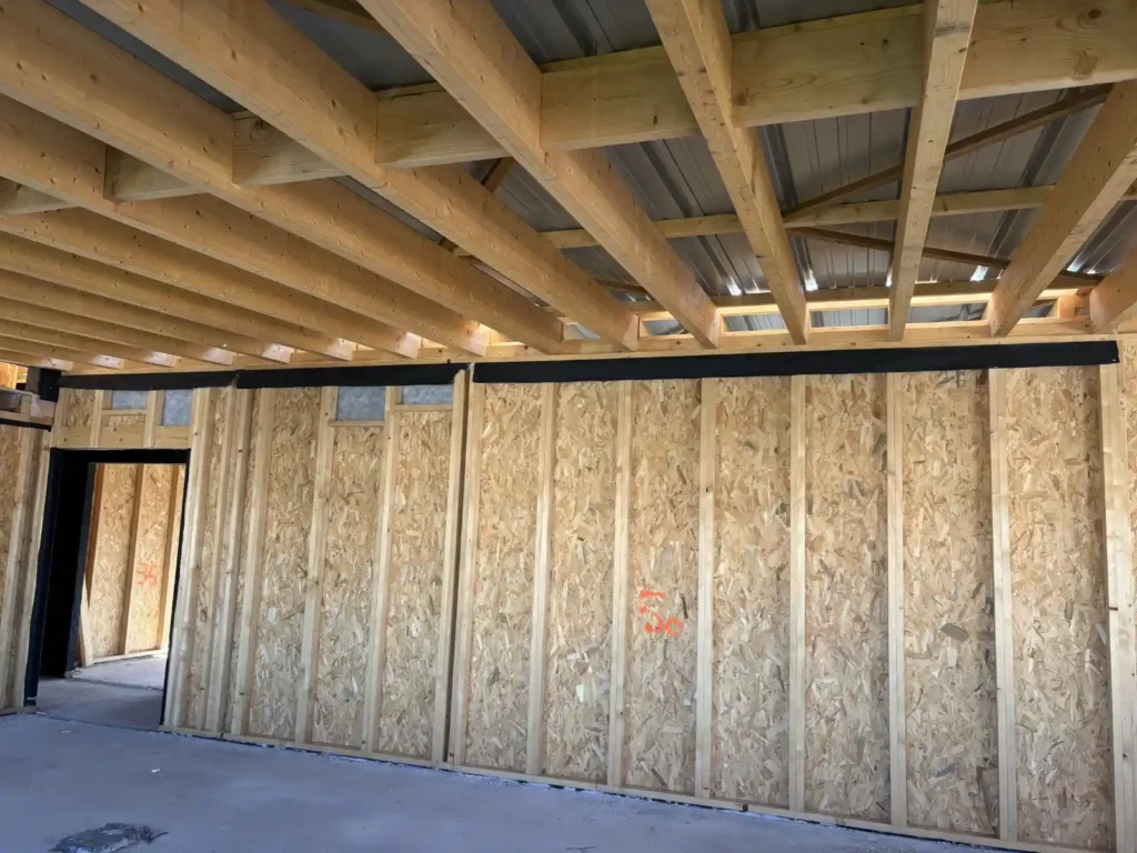 Vue détaillée des ouvrages bois réalisés sur le projet.