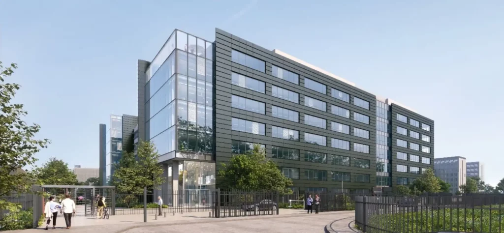 Façades en cassettes zinc du projet HELIOS 2 à Meudon-la-Forêt.