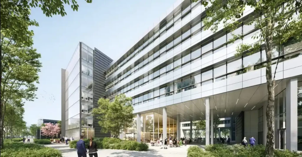 Façades en cassettes zinc du projet HELIOS 2 à Meudon-la-Forêt.