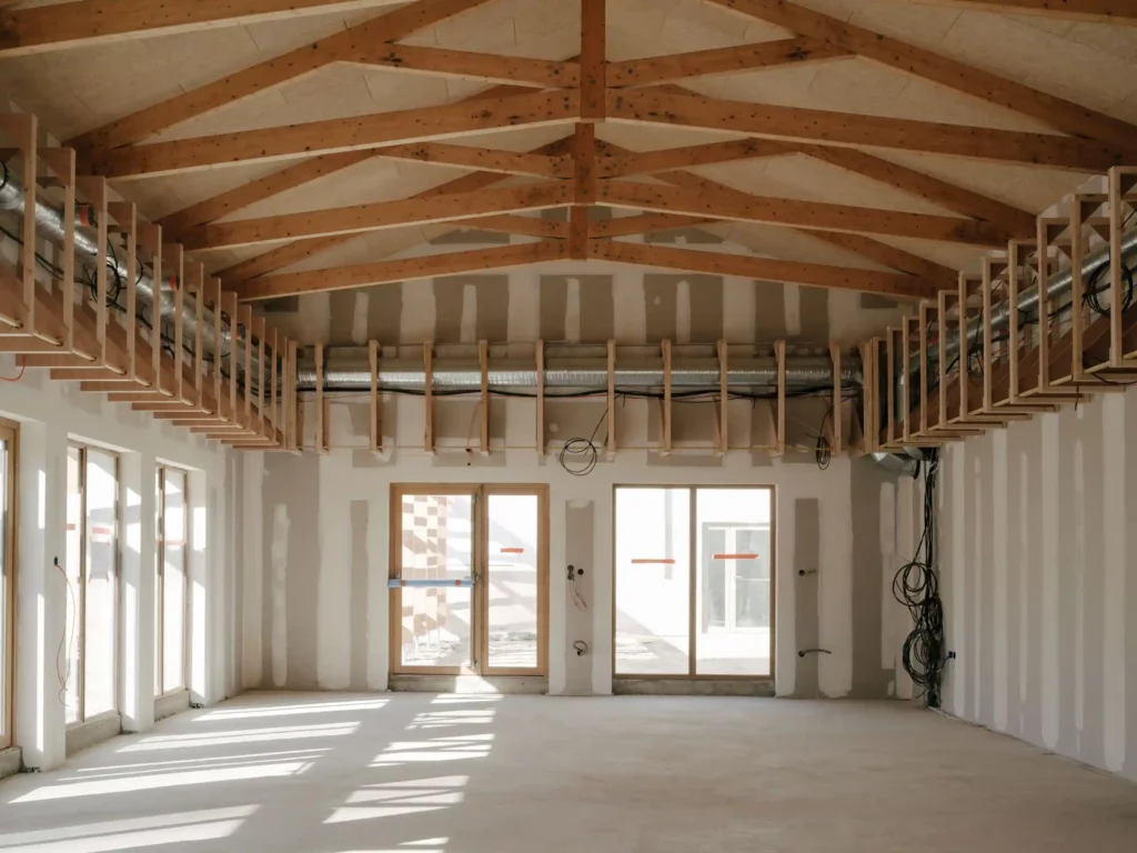 Charpente traditionnelle du projet Maison de l'Île.
